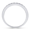 14kt White Gold Womens Round Diamond Single Row Channel-set Wedding Band 1/3 Cttw