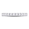 14kt White Gold Womens Round Diamond Single Row Machine-set Wedding Band 1/2 Cttw