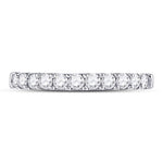 14kt White Gold Womens Round Diamond Single Row Wedding Band 1/2 Cttw