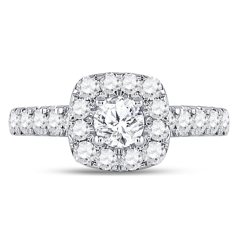 14kt White Gold Round Diamond Solitaire Bridal Wedding Engagement Ring 1-1/2 Cttw