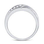 10kt White Gold Mens Round Diamond Band Ring 1/3 Cttw