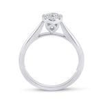 14kt White Gold Round Diamond Cluster Bridal Wedding Engagement Ring 1/4 Cttw