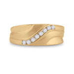 10kt Yellow Gold Mens Round Diamond Wedding Band Ring 1/4 Cttw