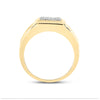 10kt Yellow Gold Mens Round Diamond Cluster Ring 1/3 Cttw
