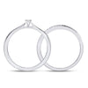 10kt White Gold Round Diamond Bridal Wedding Ring Band Set 1/8 Cttw