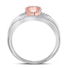 10kt Two-tone White Gold Womens Round Diamond Split-shank Heart Ring 1/10 Cttw