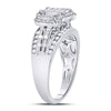 10kt White Gold Womens Princess Diamond Triple Cluster Ring 1 Cttw