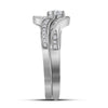 10kt White Gold Round Diamond Bridal Wedding Ring Band Set 1/3 Cttw