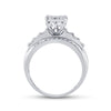 10kt White Gold Round Diamond Cluster Bridal Wedding Engagement Ring 1/2 Cttw