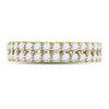 14kt Yellow Gold Womens Round Diamond Double Row Eternity Wedding Band 2 Cttw