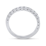 14kt White Gold Womens Round Diamond Wedding Band 1/2 Cttw