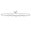10kt White Gold Womens Round Diamond Infinity Oval Bolo Bracelet 1/4 Cttw