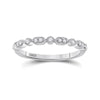 10kt White Gold Womens Round Diamond Stackable Band Ring 1/8 Cttw