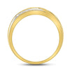 10kt Yellow Gold Womens Round Baguette Diamond Band Ring 1/3 Cttw