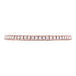 10kt Rose Gold Womens Round Diamond Single Row Stackable Band Ring 1/8 Cttw