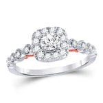 14kt Two-tone Gold Round Diamond Solitaire Bridal Wedding Engagement Ring 3/4 Cttw