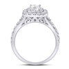 14kt White Gold Princess Diamond Solitaire Bridal Wedding Engagement Ring 1-1/5 Cttw
