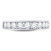 14kt White Gold Womens Round Diamond Wedding Single Row Band 7/8 Cttw