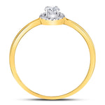 10kt Yellow Gold Womens Oval Diamond Solitaire Stackable Band Ring 1/3 Cttw