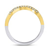 10kt Tri-Tone Gold Womens Round Diamond Triple Row Band Ring 1/4 Cttw