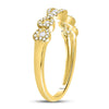 14kt Yellow Gold Womens Round Diamond 3-Stone Anniversary Band Ring 3/8 Cttw