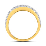 14kt Yellow Gold Womens Baguette Diamond Fashion Anniversary Ring 1-1/2 Cttw
