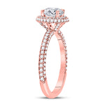 14kt Rose Gold Round Diamond Solitaire Bridal Wedding Engagement Ring 1-5/8 Cttw