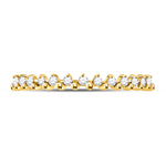 10kt Yellow Gold Womens Round Diamond Stackable Band Ring 1/8 Cttw