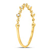 10kt Yellow Gold Womens Round Diamond Bead Dot Stackable Ring 1/20 Cttw
