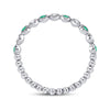 10kt White Gold Womens Round Emerald Diamond Dot Stackable Band Ring 1/6 Cttw
