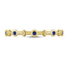 10kt Yellow Gold Womens Round Blue Sapphire Dot Flower Stackable Band Ring 1/12 Cttw