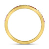 10kt Yellow Gold Womens Round Ruby Single Row Flourished Stackable Band Ring 1/8 Cttw