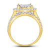14kt Yellow Gold Round Diamond Cluster Bridal Wedding Engagement Ring 3 Cttw