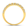 10kt Yellow Gold Womens Round Diamond Triple Row Comfort Wedding Band 1 Cttw