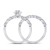 10kt White Gold Round Diamond Stackable Bridal Wedding Ring Band Set 1/3 Cttw