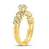 10kt Yellow Gold Round Diamond Stackable Bridal Wedding Ring Band Set 1/3 Cttw