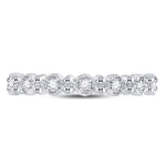 10kt White Gold Womens Round Diamond Stackable Band Ring 1/10 Cttw