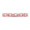 10kt Rose Gold Womens Round Diamond Stackable Band Ring 1/6 Cttw