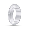 14kt White Gold Womens Round Diamond Wedding Machine-Set Band 1/6 Cttw