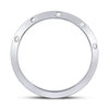 14kt White Gold Womens Round Diamond Wedding Machine-Set Band 1/10 Cttw
