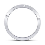 14kt White Gold Womens Round Diamond Wedding Machine-Set Band 1/10 Cttw