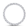 14kt White Gold Womens Round Diamond Machine-Set Band Ring 1/10 Cttw