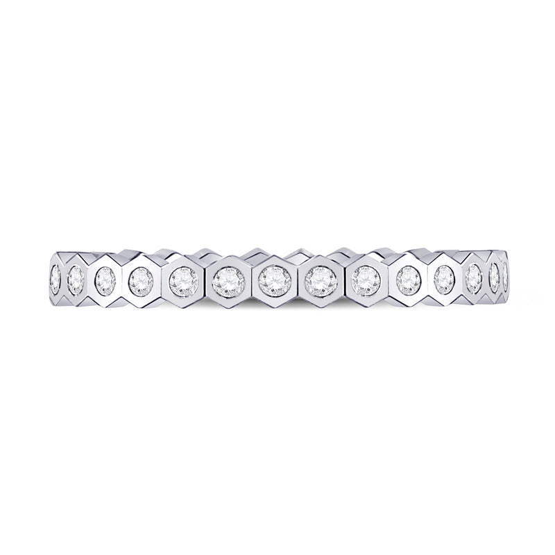 14kt White Gold Womens Round Diamond Band Ring 1/4 Cttw