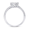 10kt White Gold Womens Round Diamond Bypass Flower Cluster Ring 1/2 Cttw