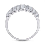 14kt White Gold Womens Round Diamond Anniversary Band Ring 2 Cttw