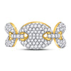 10kt Yellow Gold Mens Round Diamond Statement Link Band Ring 2 Cttw