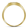 14kt Yellow Gold Mens Round Diamond Square Cluster Ring 1/4 Cttw