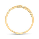 10kt Yellow Gold Mens Round Diamond Wedding Band Ring 1/8 Cttw