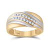 10kt Yellow Gold Mens Round Diamond Wedding Band Ring 1/4 Cttw