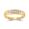 14kt Yellow Gold Mens Round Diamond Wedding Band Ring 1/12 Cttw